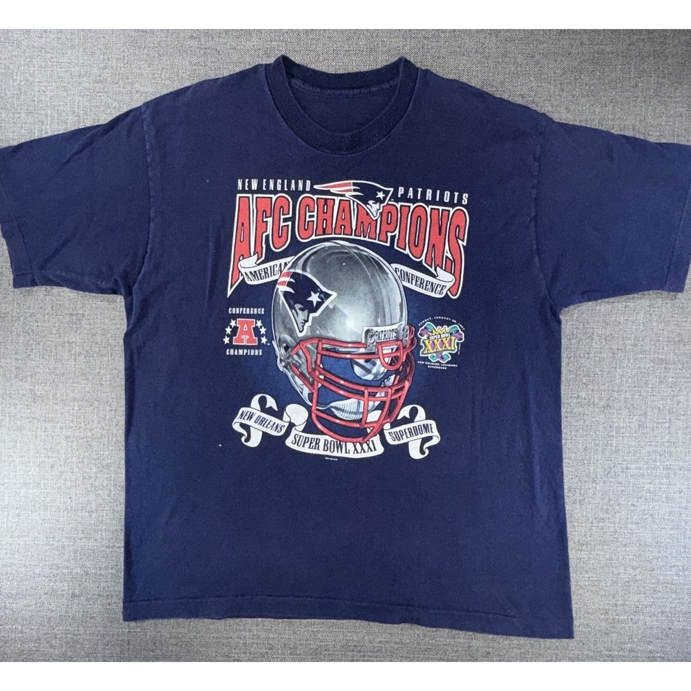 Vintage New England Patriots AFC Champions Super Bowl XXXI T-Shirt Men's XL NFL